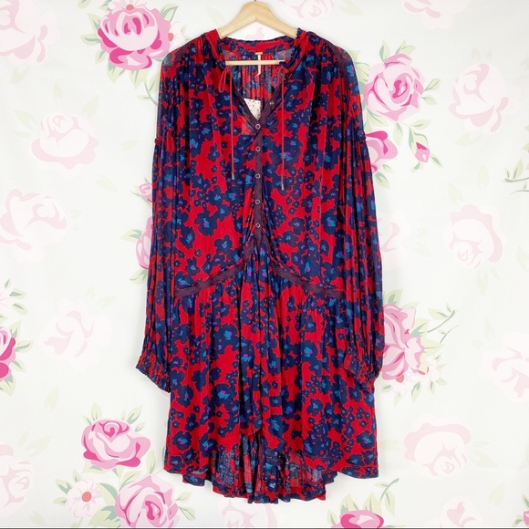 Free People Dresses & Skirts - Free People Love Letter Floral Print Tunic L